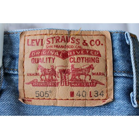 LEVIS 505 Jeans 40x34 Regular Fit Medium Blue Wash *VINTAGE - Picture 2 of 10